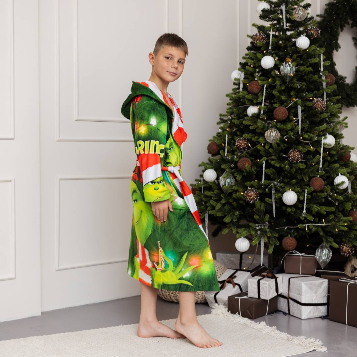 Халат детский из плюшевого велюра Grinch №2 18255 98-104 см
