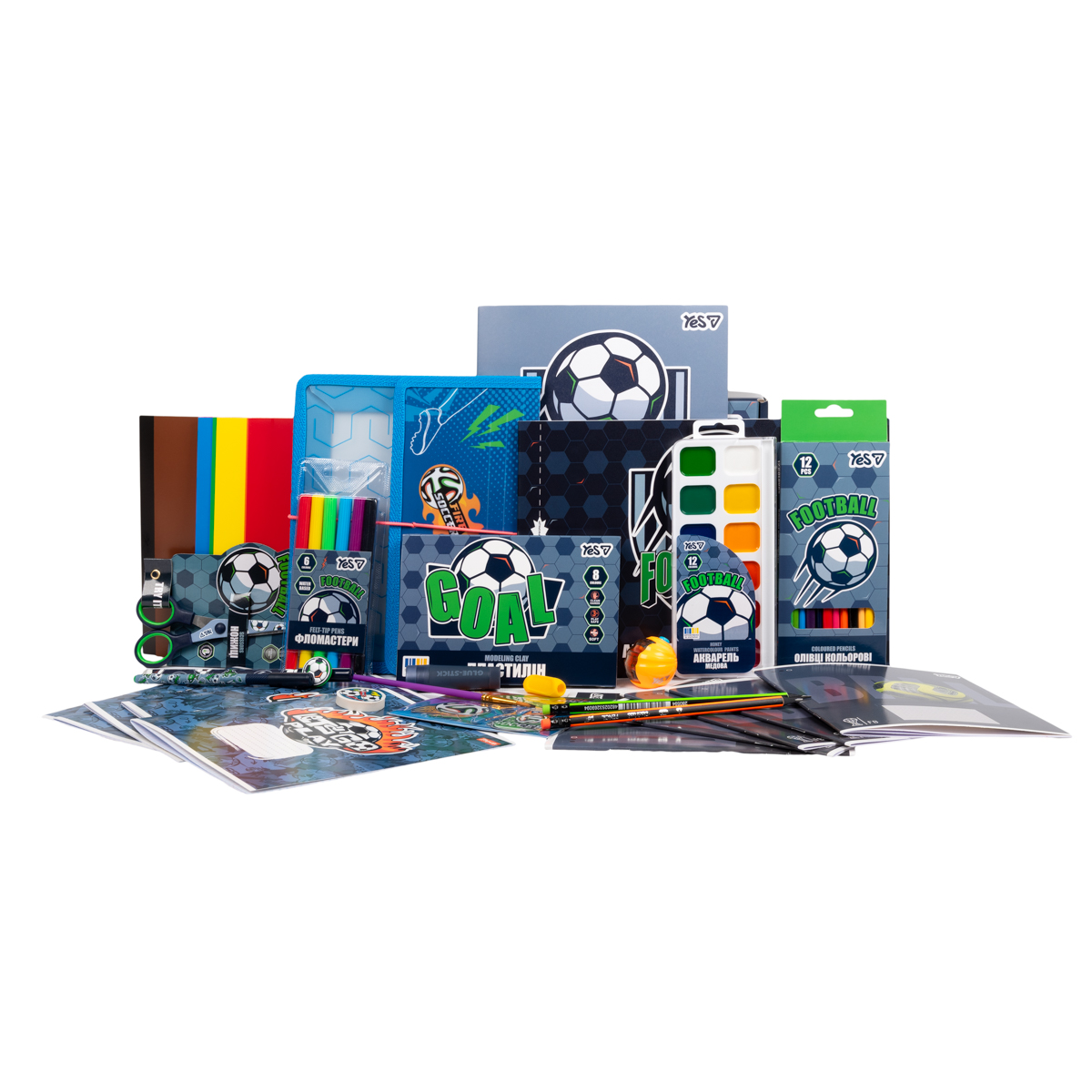 Набор канцелярии для школьника YES Football 450262
