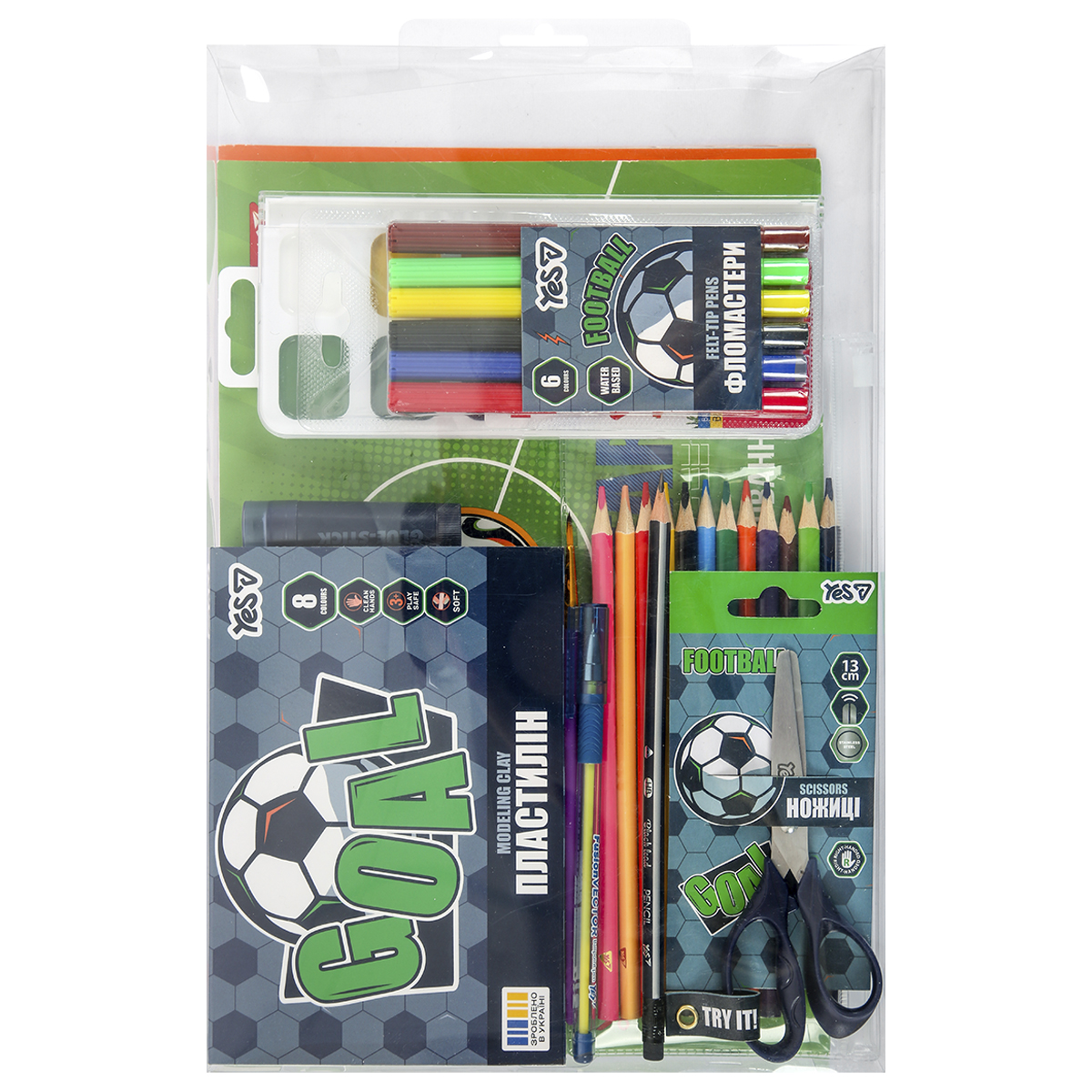 Набор канцелярии для школьника YES Football 450260