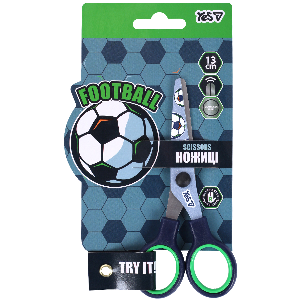 Ножницы канцелярские YES Football 480488 13 см