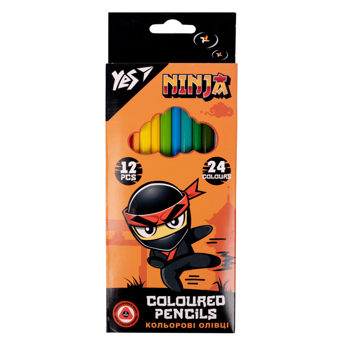Набор цветных карандашей YES Ninja 290707 24 цвета 12 шт