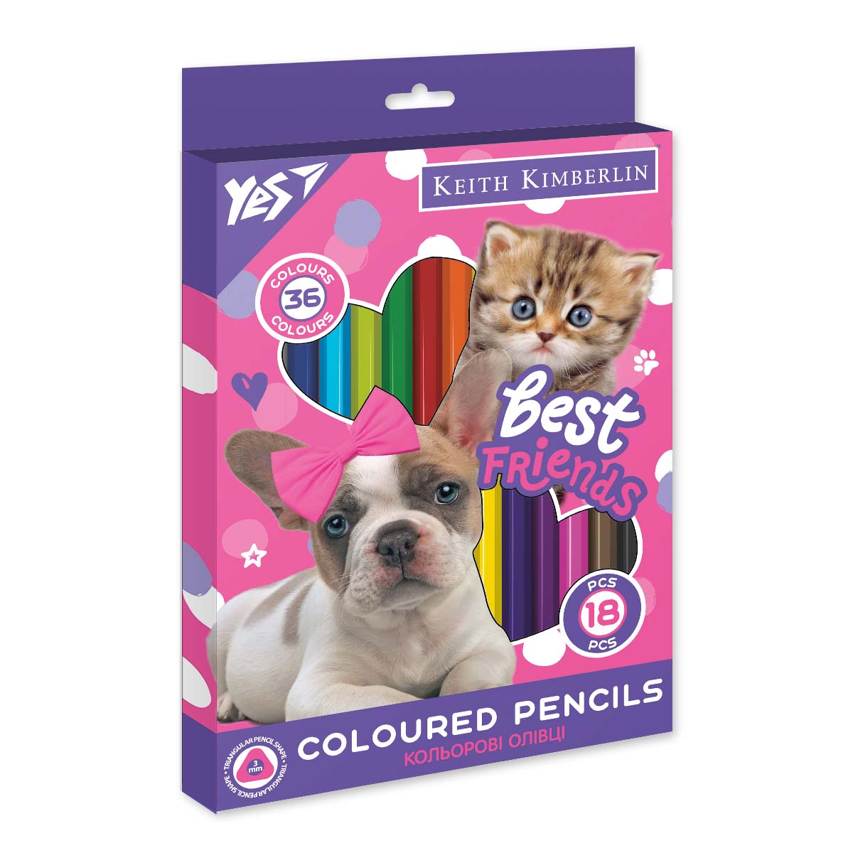 Набор цветных карандашей YES Keith Kimberlin 290690 36 цветов 18 шт