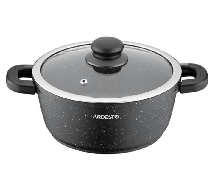 Кастрюля с крышкой Ardesto Anzio AR2412GE 16 см 1.2 л черная