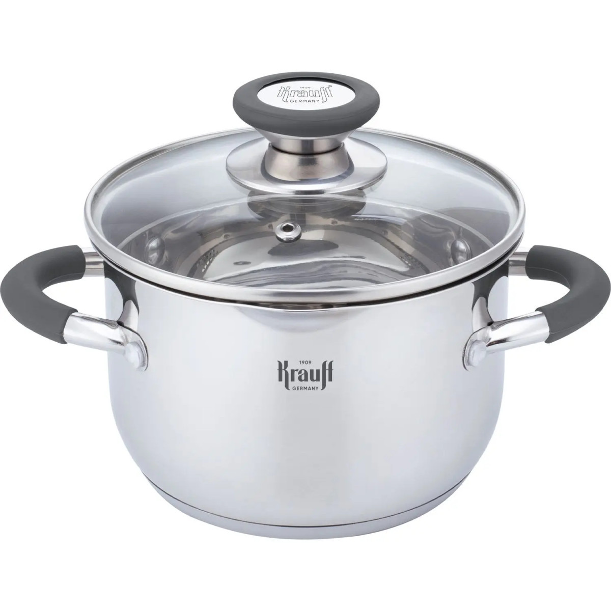 Кастрюля с крышкой Krauff Moxie 26-238-080 22 см 5 л серебристая Кастрюля с крышкой Krauff Moxie 26-238-080 22 см 5 л серебристая