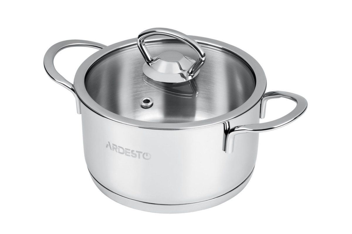 Кастрюля со стеклянной крышкой Ardesto Luna AR-0612-S 1,2 л 14 см Кастрюля со стеклянной крышкой Ardesto Luna AR-0612-S 1,2 л 14 см