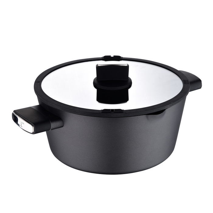 Кастрюля с крышкой Bergner Ion BG-35802-BK 28 см 6 л черная