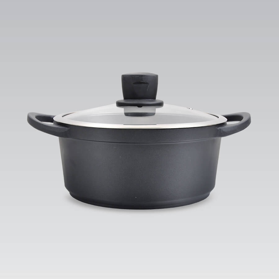 Кастрюля с крышкой Maestro MR-4324 4.3 л 24 см черная Кастрюля с крышкой Maestro MR-4324 4.3 л 24 см черная