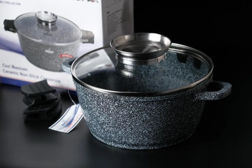 Кастрюля с крышкой Bohmann BH-7450-26CRM 26 см 5 л серая