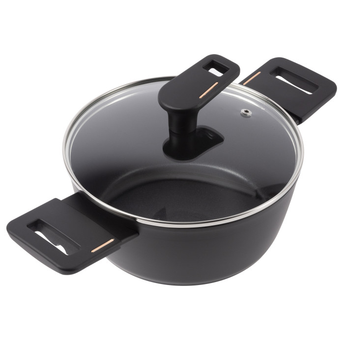Кастрюля с крышкой Bergner Copper BG-30293-BK 20 см черная