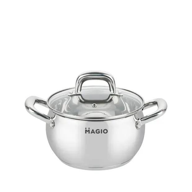 Кастрюля с крышкой Magio MG-1204 18 см 2.6 л серебристая