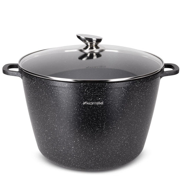 Кастрюля с крышкой Kamille KM-4485 28х8 см черная