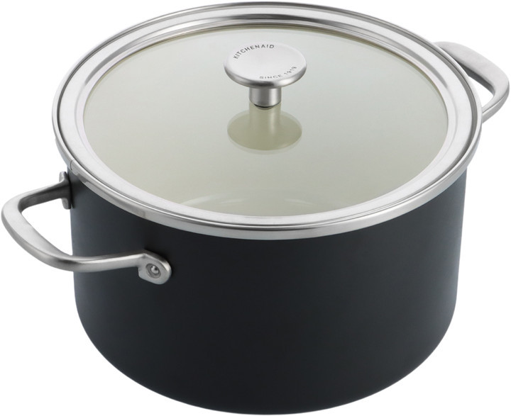 Кастрюля с крышкой KitchenAid Steel Core CC006001-001 24 см 6 л матовая черная