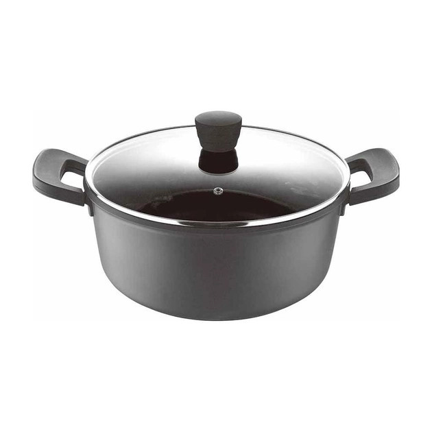 Кастрюля с крышкой Bergner Retro BG-30737-NP 20 см 2.5 л черная