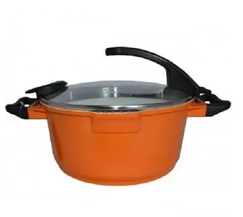 Кастрюля с крышкой Barton Steel BS-6920-orange 20 см 2.1 л оранжевая