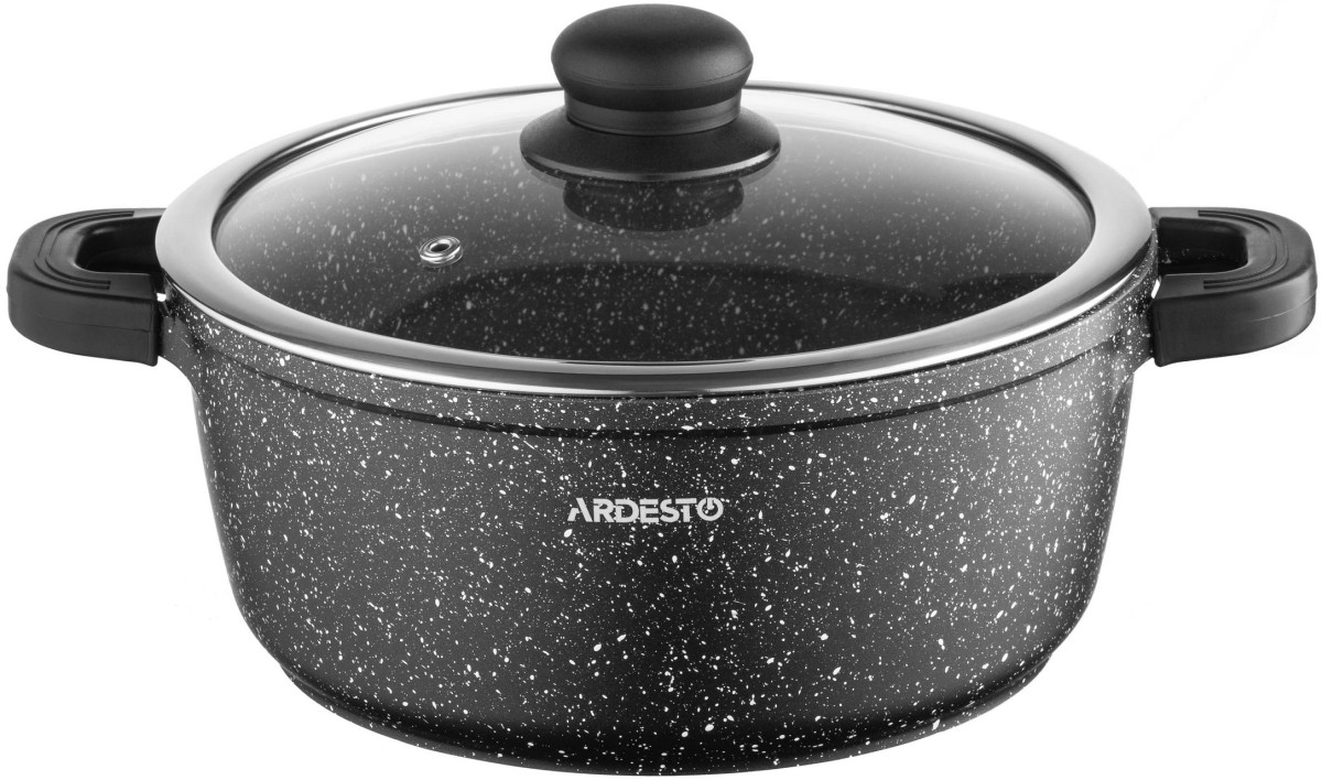 Кастрюля с крышкой Ardesto Gemini Anzio AR2430GE 22 см 3.1 л черная