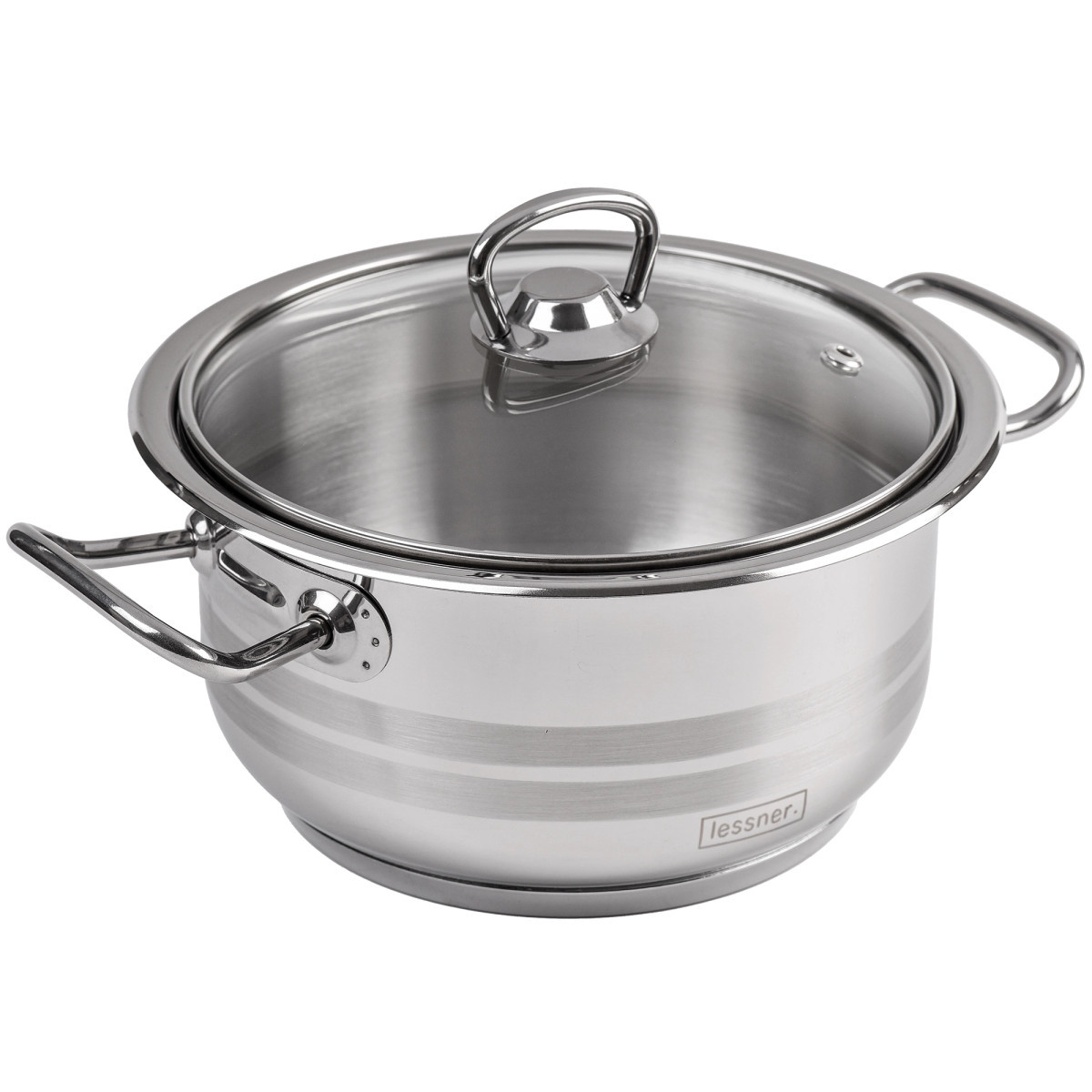 Кастрюля с крышкой Lessner Rica 55880-24 24 см 6,3 л серая
