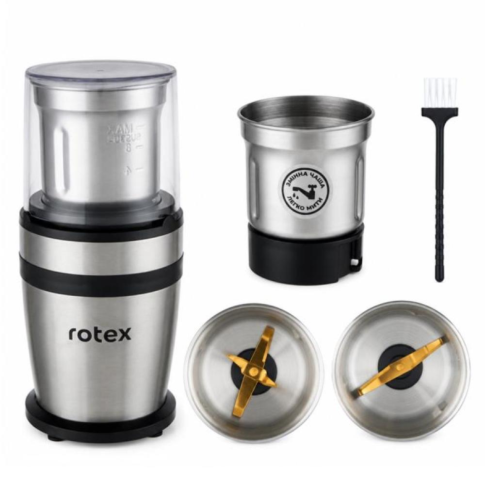 Кофемолка Rotex MultiPro RCG306-T 300 Вт серебристая Кофемолка Rotex MultiPro RCG306-T 300 Вт серебристая