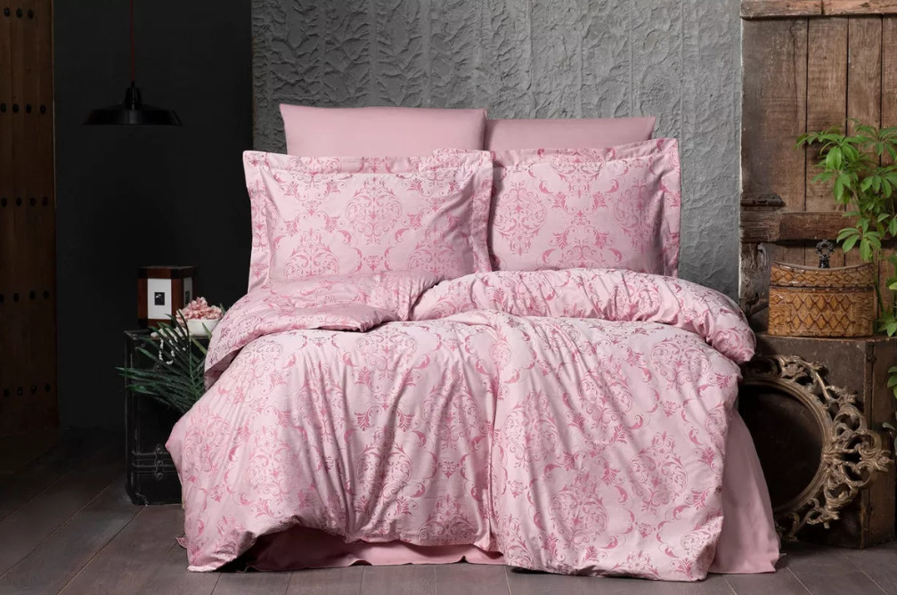 Постельное белье евро Arya Arya Vogue Органик Жаккард Paris AR-A107256-Fuchsia 200x220 см фуксия