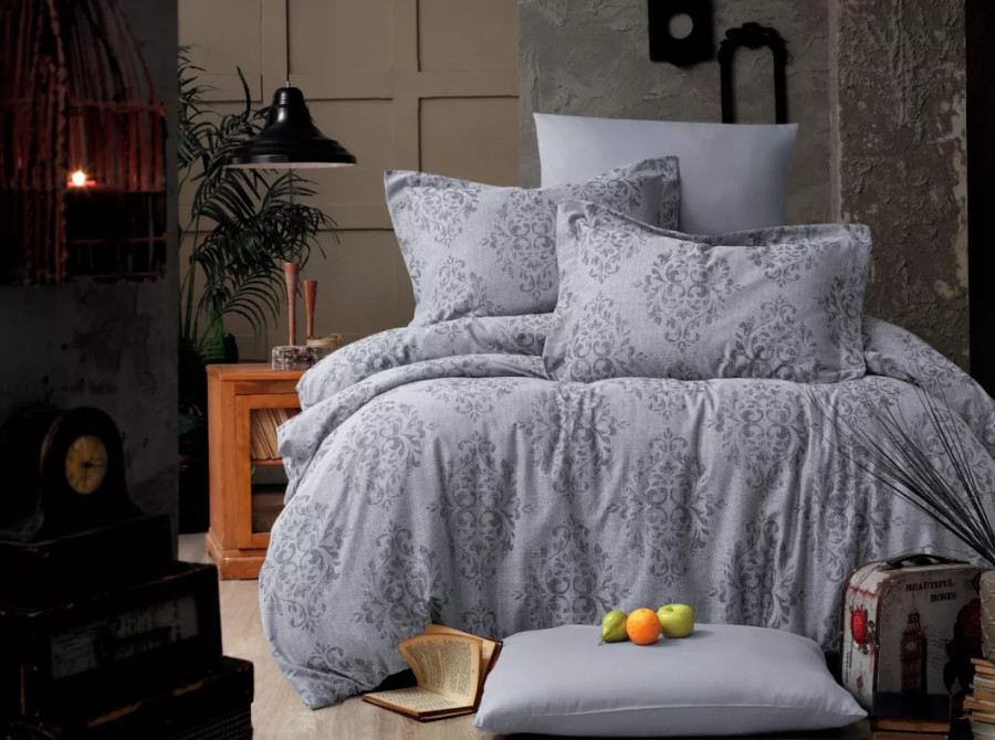 Постельное белье евро Arya Vogue Органик Жаккард Siv AR-A107264 200х220 см