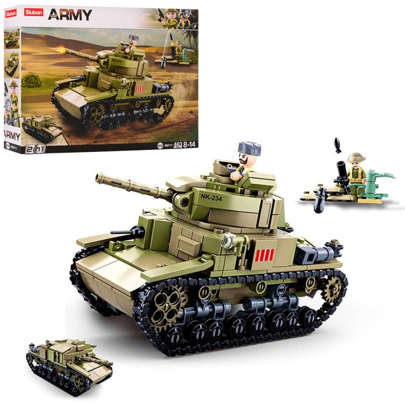 Конструктор Sluban Военный танк M38-B0711 463 детали