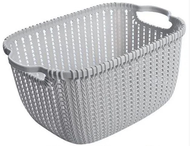 Корзина с ручками для хранения вещей Stenson 85525-M-light-gray 29х22х16 см светло-серая Корзина с ручками для хранения вещей Stenson 85525-M-light-gray 29х22х16 см светло-серая