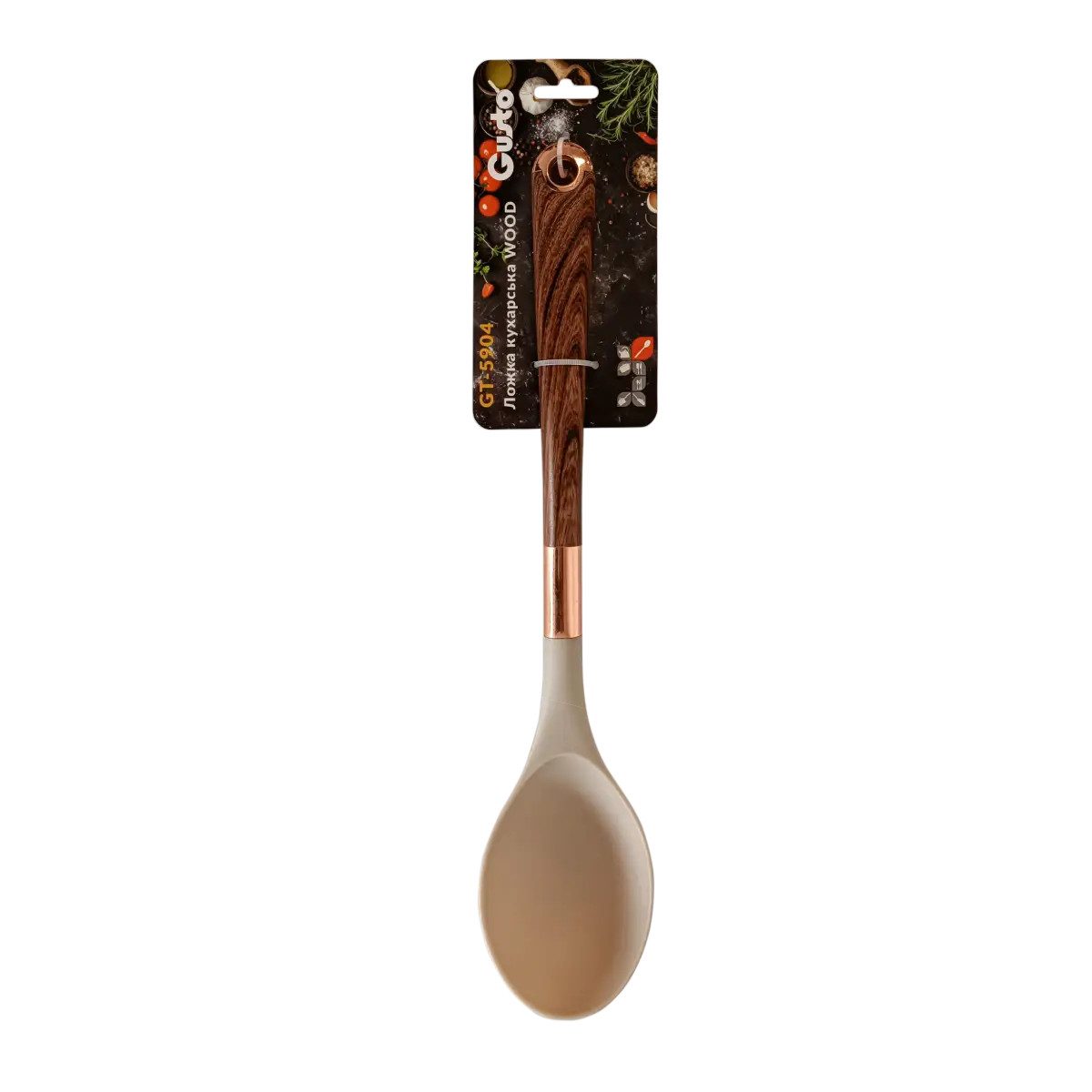 Ложка кухонная Gusto WOOD GT-5904 коричневая