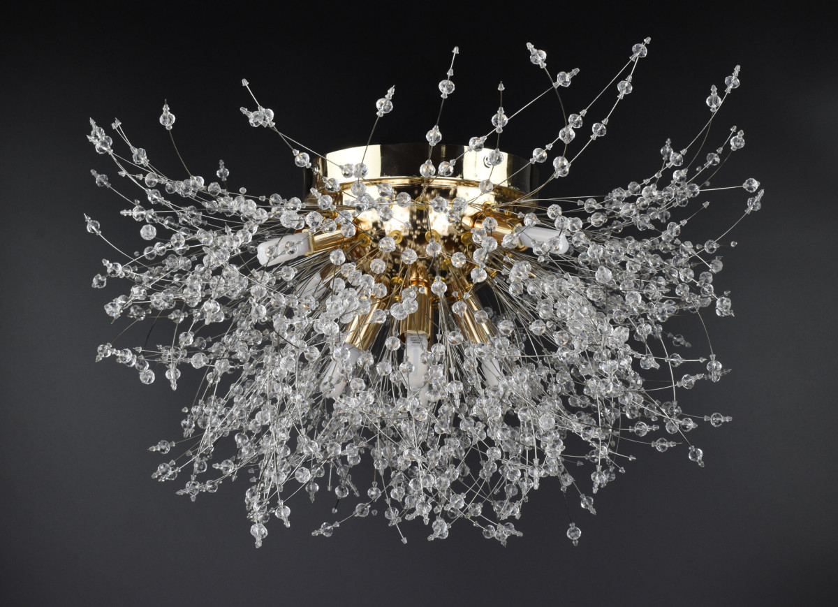 Люстра потолочная на 8 лампочек 26476 Золото 30х55х55 см. Люстра потолочная на 8 лампочек 26476 Золото 30х55х55 см.