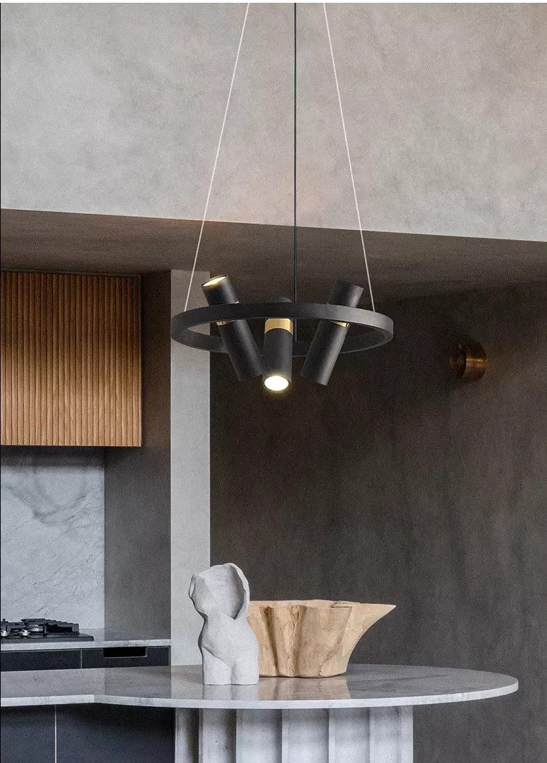 Люстра подвесная LOFT на 6 лампочек 26151 Черный 30-200х45х45 см.