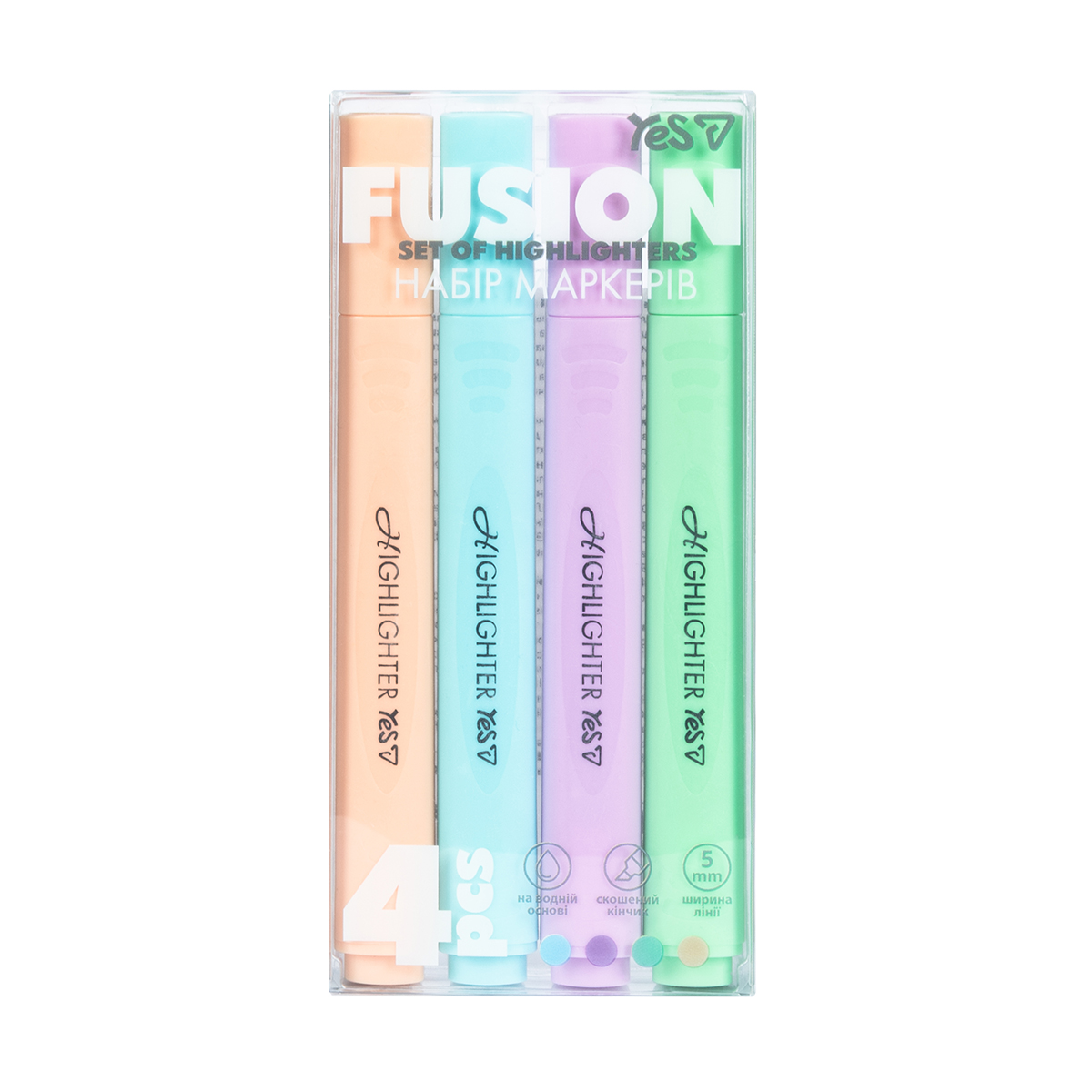 Набор маркеров текстовых YES Fusion 391136 4 цвета