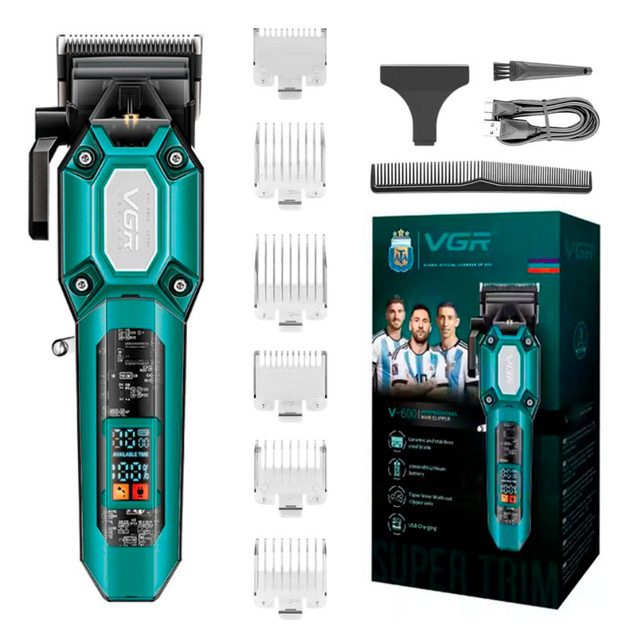 Машинка для стрижки аккумуляторная VGR V-600 GREEN 8 Вт зеленая