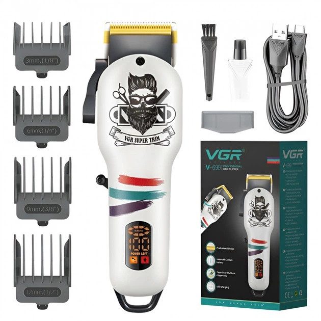 Машинка для стрижки аккумуляторная VGR V-699 WHITE 5 Вт белая