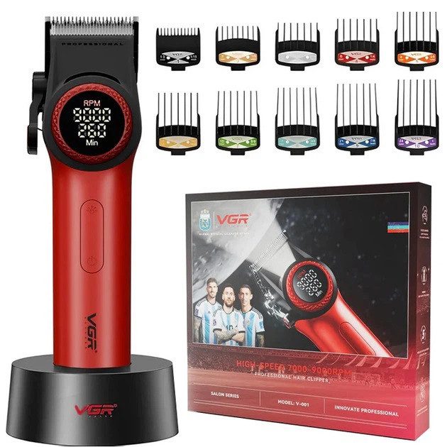 Машинка для стрижки аккумуляторная VGR V-001 RED 10 Вт красная