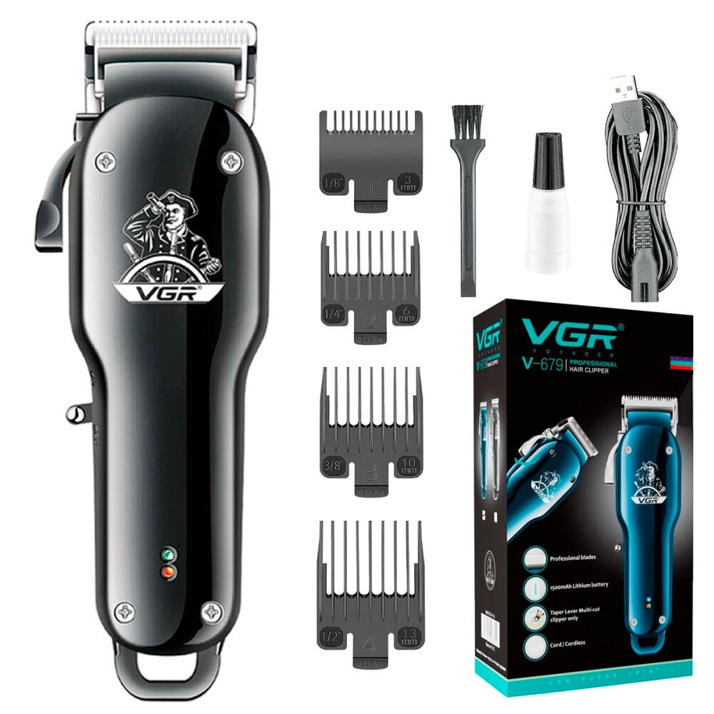 Машинка для стрижки аккумуляторная VGR V-679 BLACK 5 Вт черная