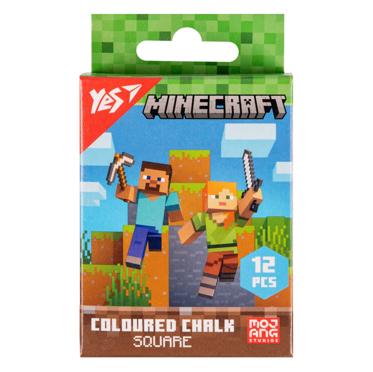 Мел цветной квадратный YES Minecraft 400483 12 шт