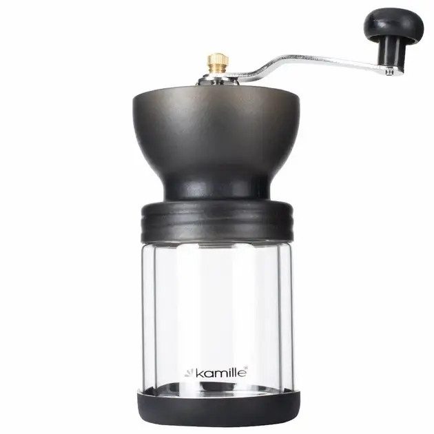 Кофемолка ручная механическая Kamille KM-7056 16х8.5 см черная