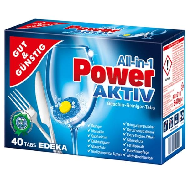 Таблетки для посудомийних машин Gut & Gunstig Aktiv Power 4311501629604