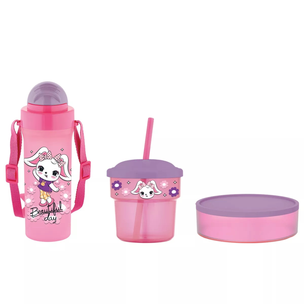 Набор для ланча детский Gustо Kai GT-G-712008-pink 3 предмета розовый Набор для ланча детский Gustо Kai GT-G-712008-pink 3 предмета розовый