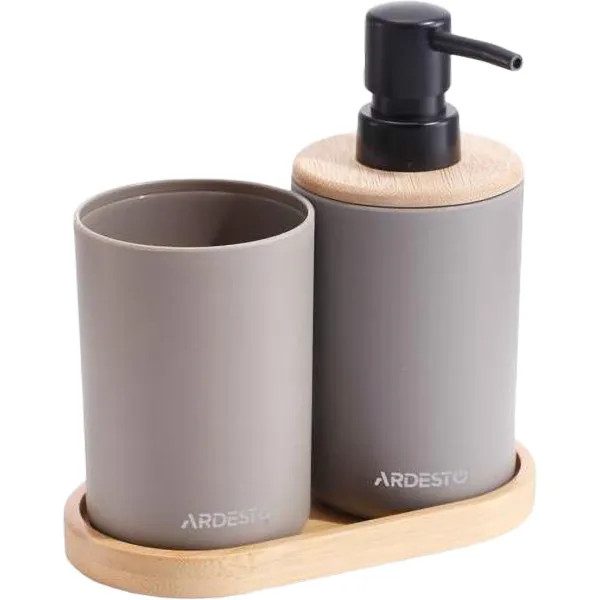 Набор аксессуаров для ванной комнаты Ardesto Minimalism ARHB3112CB 3 предмета тауп