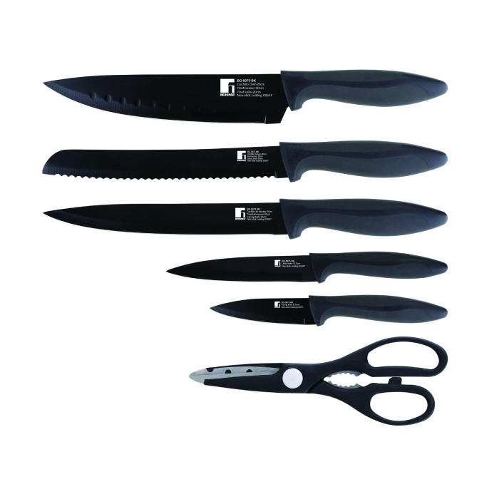 Набор ножей с ножницами Bergner Osaka BG-9075-BK 6 предметов