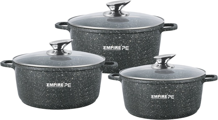 Набор кастрюль Empire Блэк EM-7331 6 предметов черный Набор кастрюль Empire Блэк EM-7331 6 предметов черный