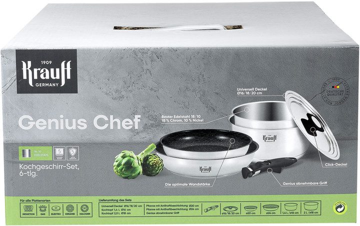 Набор посуды Krauff Genius Chef 26-303-016 6 предметов серебристый