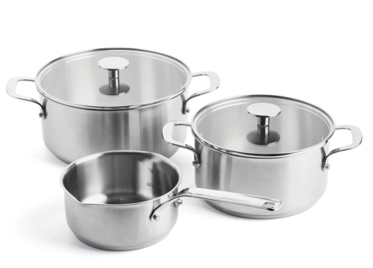 Набор посуды KitchenAid СС005088-001 5 предметов серебристый Набор посуды KitchenAid СС005088-001 5 предметов серебристый