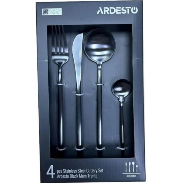 Набор столовых приборов Ardesto BlaСk Mars Trento AR0704TB 4 предмета черный