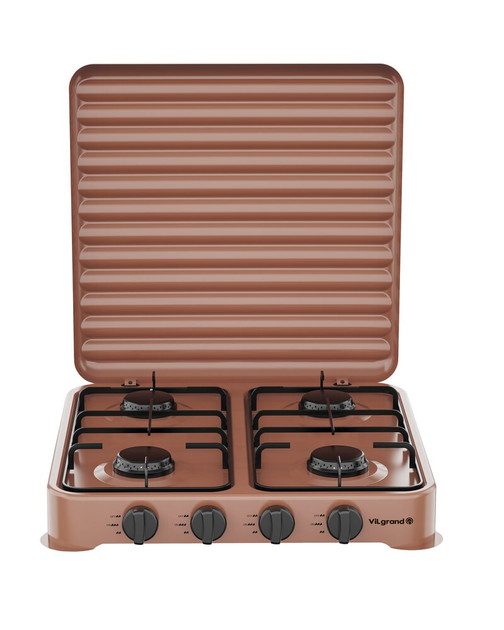 Плита настольная газовая VILgrand VGP-4042 BROWN 4 кВт коричневая