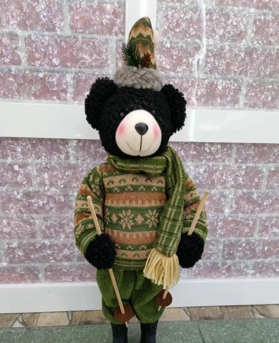 Фигура новогодняя на лестнице Stenson Bear M17240-B 19488 55 см