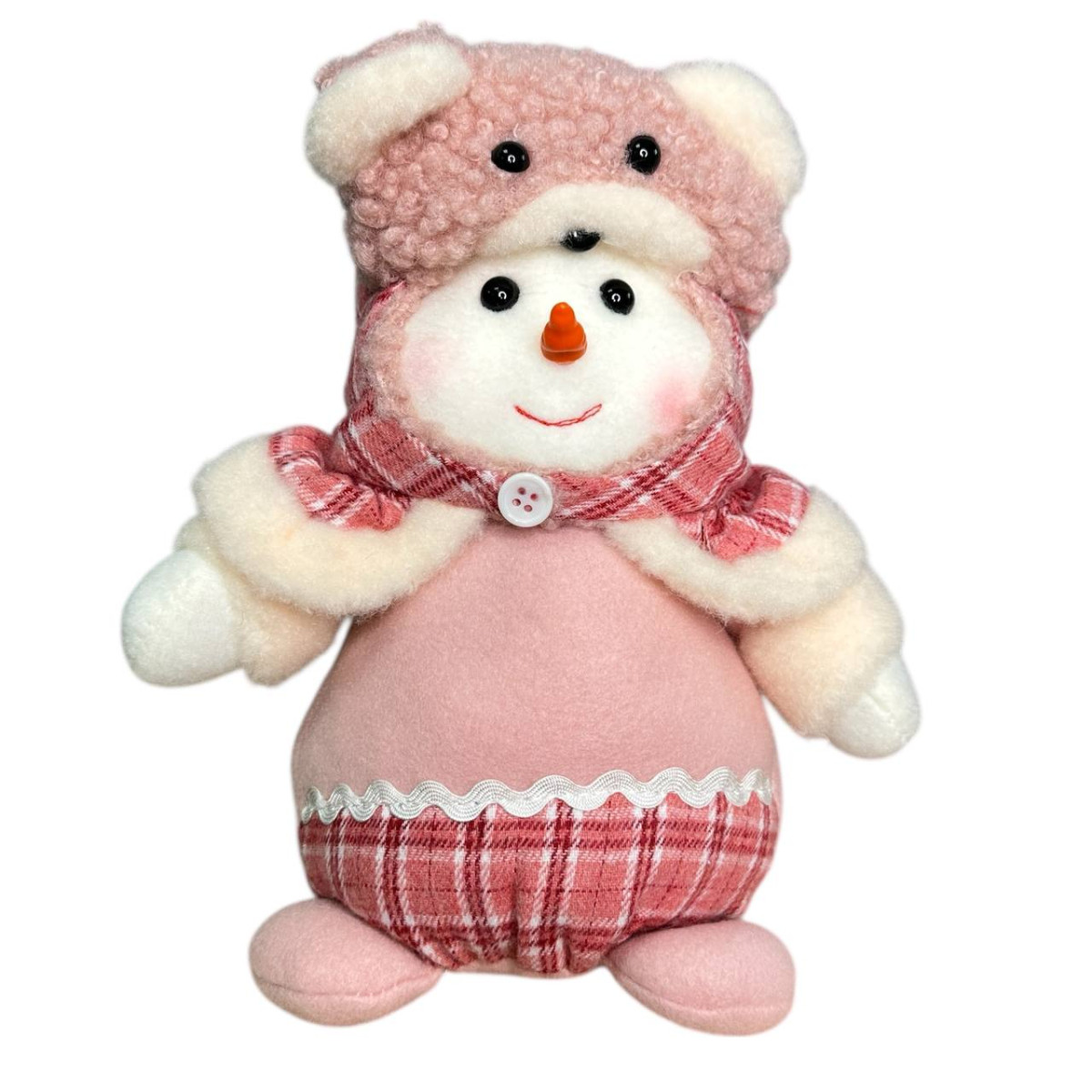 Фигура новогодняя телескопическая Stenson Нежный Снеговик R90763 19442 18 см