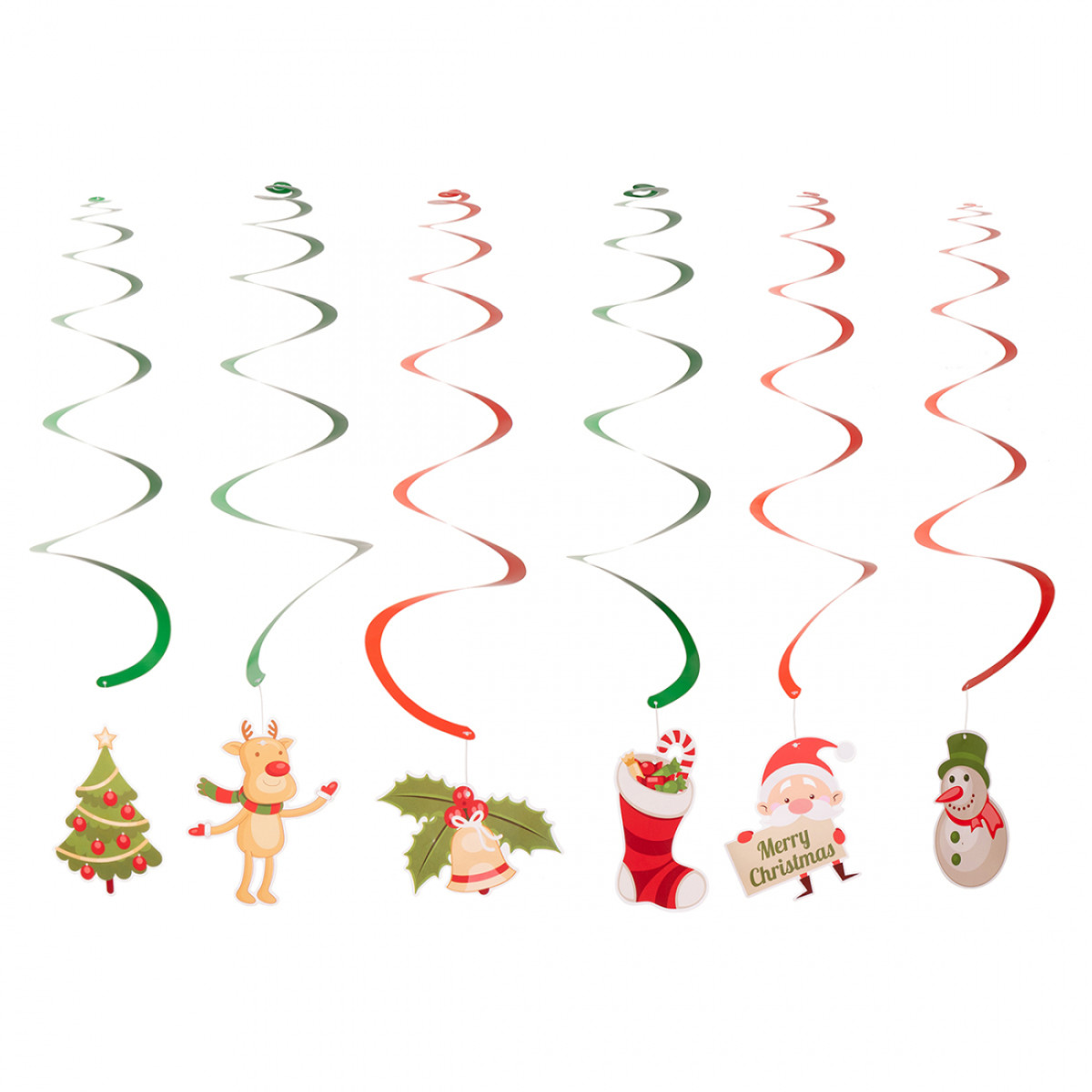 Подвеска спиральная новогодняя Novogod'ko Merry Christmas 974169 60 см 6 шт