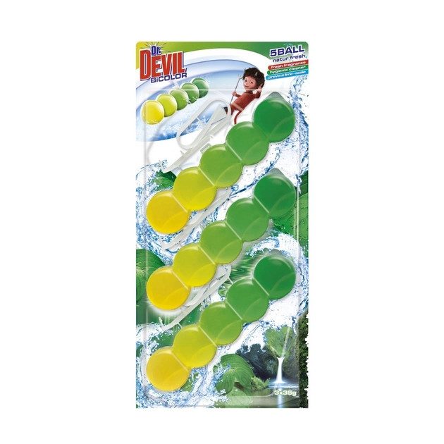 Подвесной блок для унитаза Dr. Devil WC BiColor Природная свежесть 8595025830425 35 г 3 шт