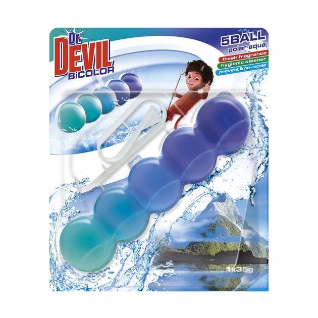 Подвесной блок для унитаза Dr. Devil WC BiColor Полярная вода 8595025829726 35 г