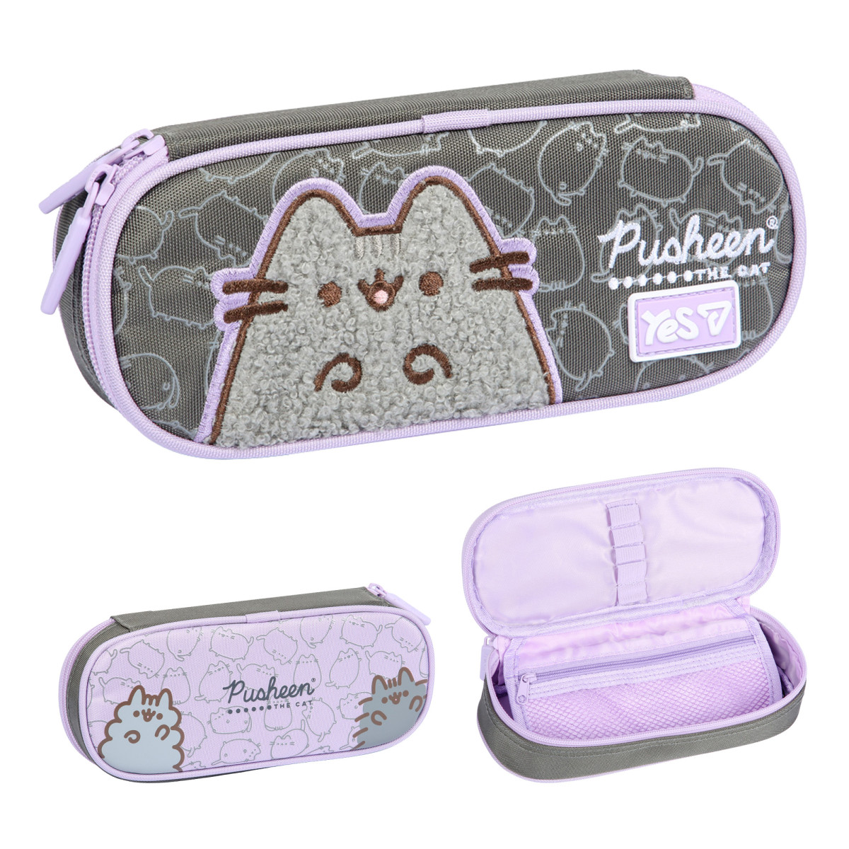 Пенал мягкий YES PH-30 Pusheen grey 533763 22х9х5 см